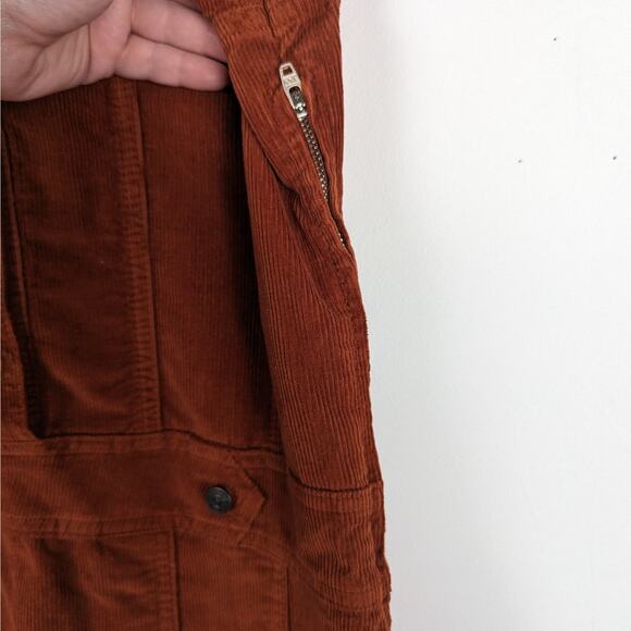 BDG Urban Outfitters‎ Edie Corduroy Short Sleeve Pleated Mini Dress Side Large - Picture 5 of 10